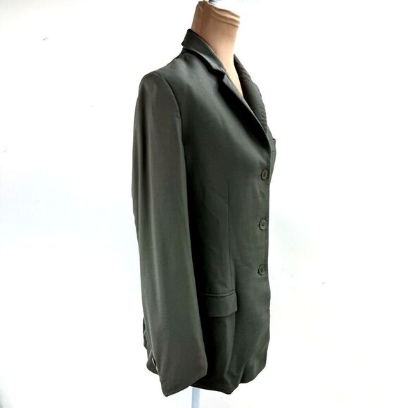 Calvin Klein Wool Jacket Coat Sz 6 Taupe 3 Button Single Breasted Lined Woman’s - Picture 6 of 16